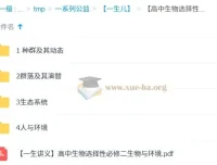 一生儿 高中生物选择性必修二 生物与环境 同步精讲课程