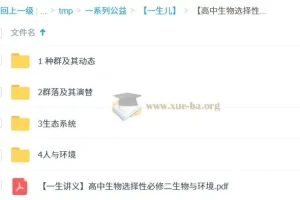 一生儿 高中生物选择性必修二 生物与环境 同步精讲课程