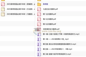2026高考英语必刷100讲 一英全套资源含听力翻译