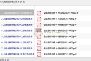 儿童全脑思维训练卡 8大主题PDF资源合集