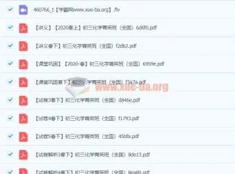 2020春初三化学陈谭飞菁英班全套课程资源