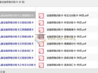 儿童全脑思维训练卡 8大主题PDF资源合集