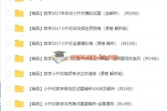 几百套小升初数学试卷合集，含答案详解与名校真题
