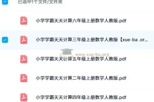 2024秋小学学霸天天计算（2-6年级人教）PDF资源