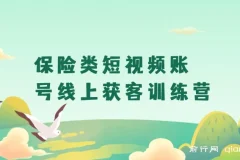 保险短视频线上获客训练营，从定位到剪辑系统掌握短视频获客方法