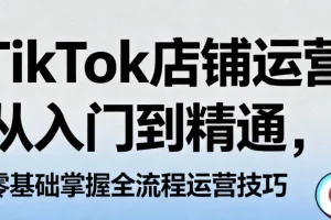 TikTok店铺运营从入门到精通，零基础掌握全流程运营技巧
