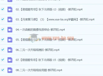 2024初二数学 郭济阳 北师版A+秋季班（下）课程资源
