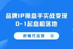 秒懂代运营：品牌IP操盘手实战变现0-1起盘与落地全攻略