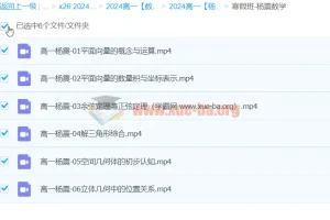 2024高中数学杨震高一寒假班 更新中