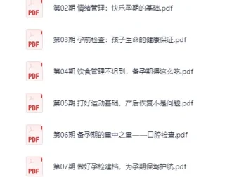 35节孕期必修课PDF合集：从备孕到新生儿养育的全程指南