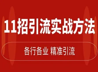精准引流术：11招实战方法，让私域流量加到爆（11节完整课）
