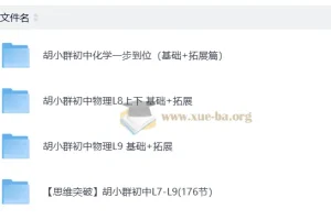 胡小群初中物理化学基础+拓展课程 七八九年级全套视频讲义