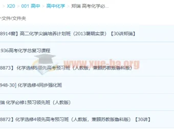 郑瑞高考化学必修选修合集 视频课程+讲义百度云下载