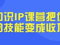 知识IP课营：把你的技能变成收入，从选题到发售全流程实战