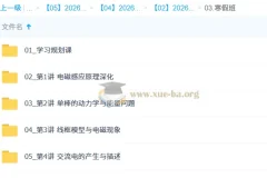 袁帅2025-2026高二物理S冲顶寒假班 电磁感应与热光综合提升