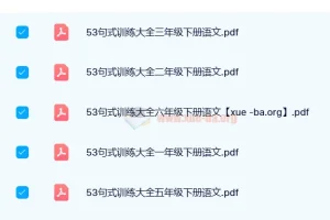2024春 53小学基础练·句式训练 小学语文下册句式专项练习PDF合集