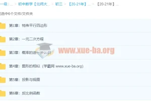 【20-21年】初三数学年卡目标满分班（北师版）上下册全套课程