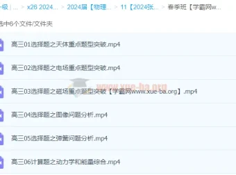2024高三高考物理 张展博物理春季班 计算题与选择题专项突破