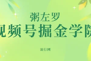 视频号掘金学院：粥左罗35讲实操课程，从入门到变现全解析