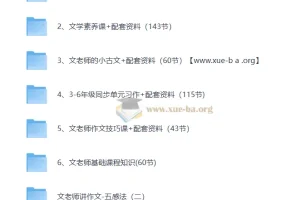文老师语文课程合集 学习方法/基础知识/小古文/文学素养/阅读/作文