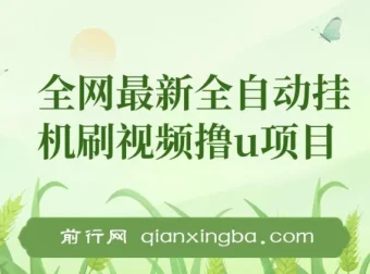 全自动挂机刷视频撸U项目 详细玩法教程与工具打包