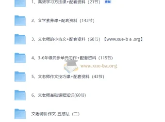 文老师语文课程合集 学习方法/基础知识/小古文/文学素养/阅读/作文